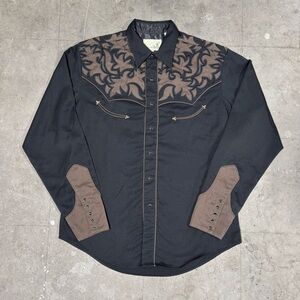 Roper Western Men's Black Pearl Snap Long Sleeve Embroidered Mens Shirt Large